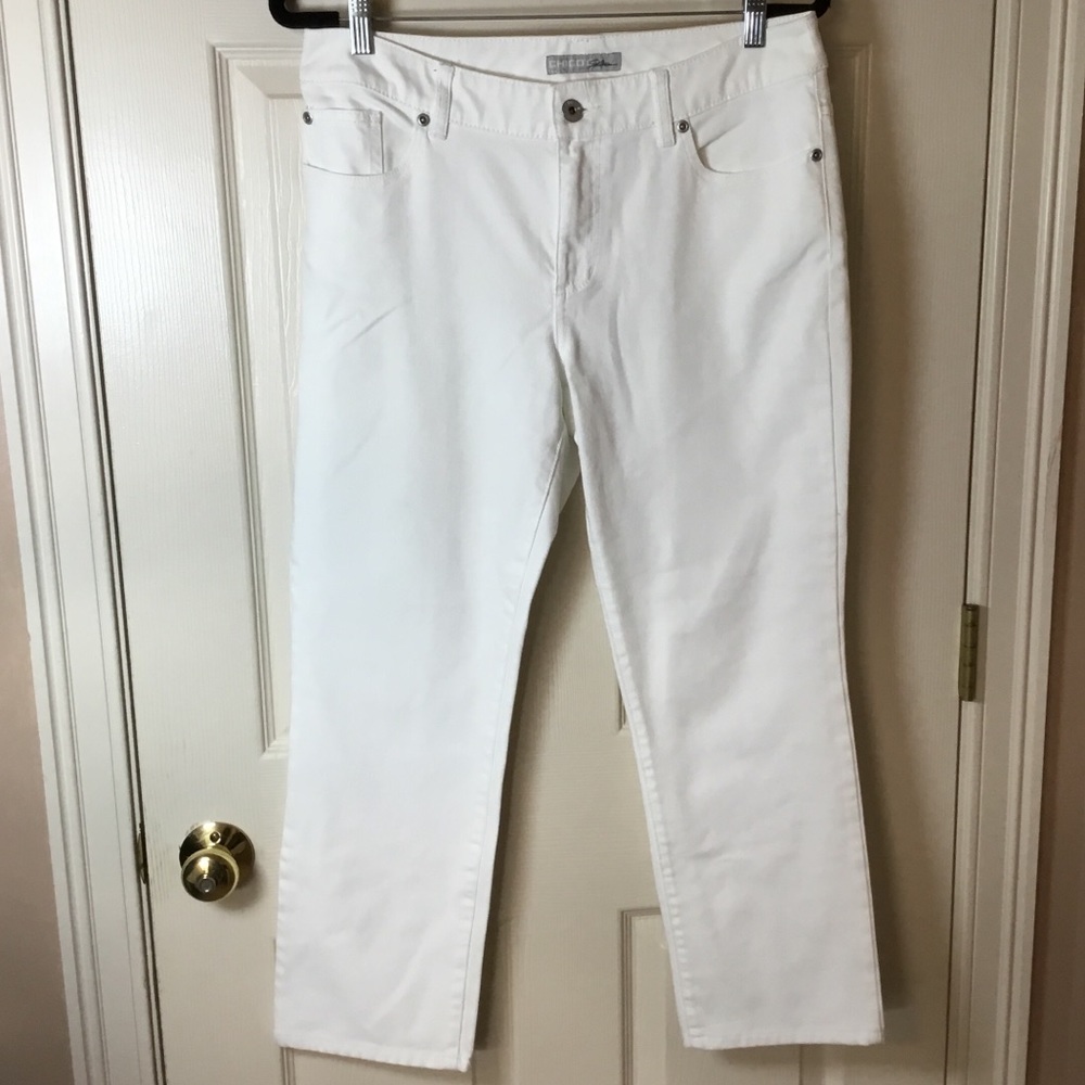 Chico’s Platinum White Straight Leg Jeans - Size 8/Chicos 1 Short